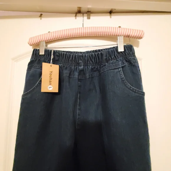 🛍️BUNDLE ONLY ITEM🛍️NWT Dark Blue Elastic Waist Pants - Picture 3 of 12